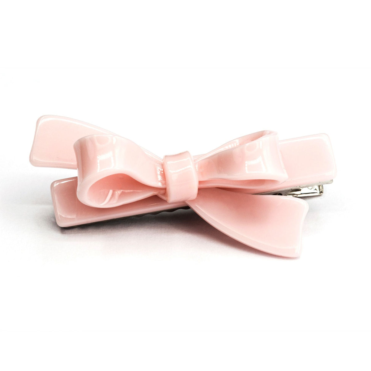 Pink bow little girl acrylic hair clip
