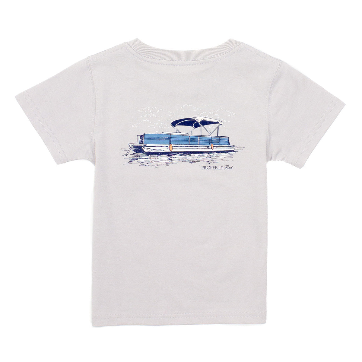 Properly Tied Boy's Party Barge on Ice Grey Tee