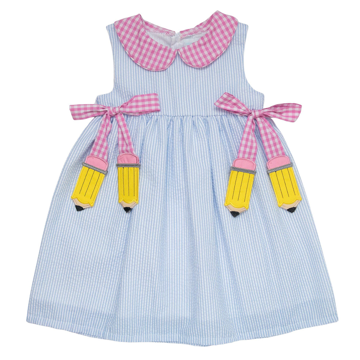 Toddler Girl's Seersucker Pencil Tie Dress