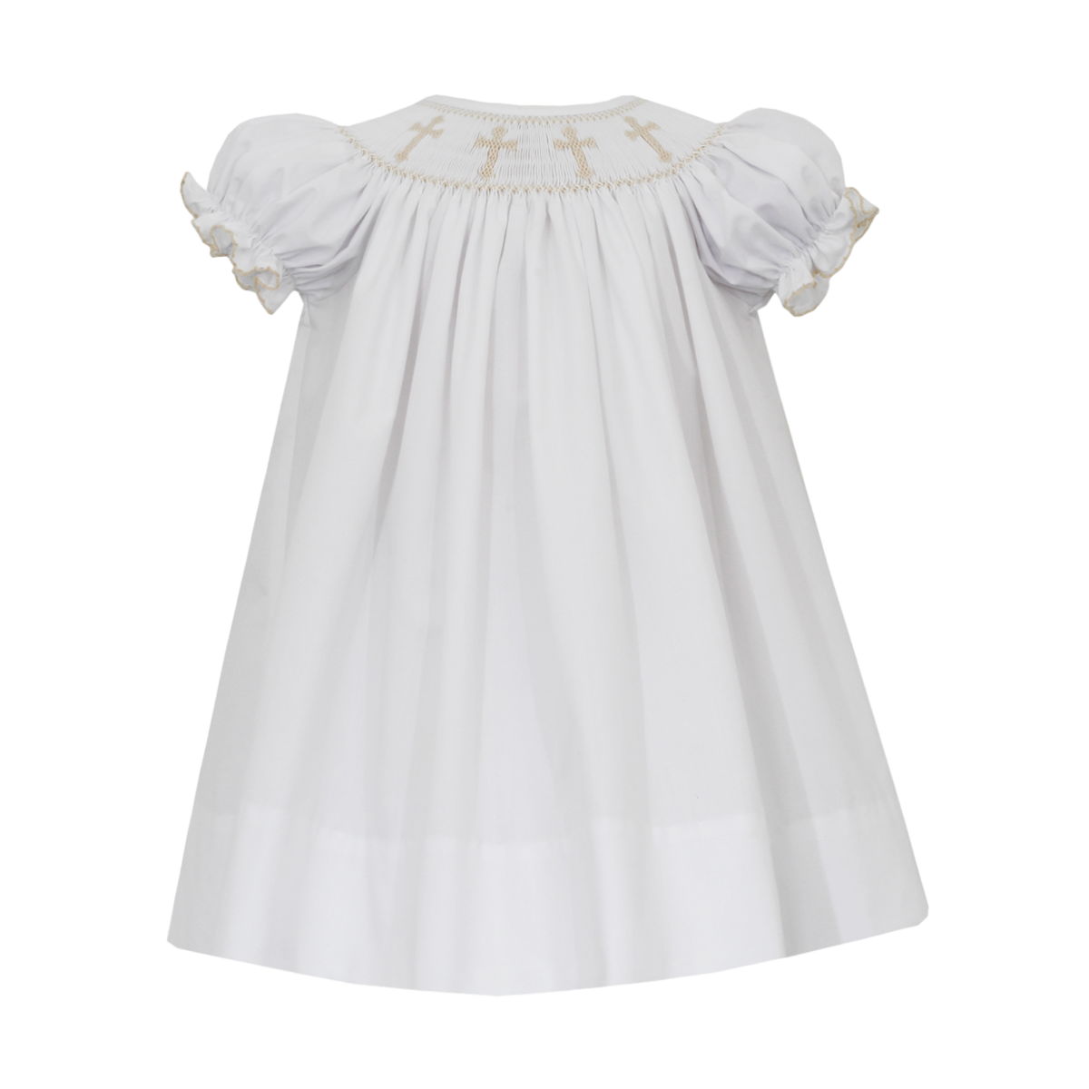Petit Bebe Crosses Little Girl's Smocked Easter Baby Dedication Dress