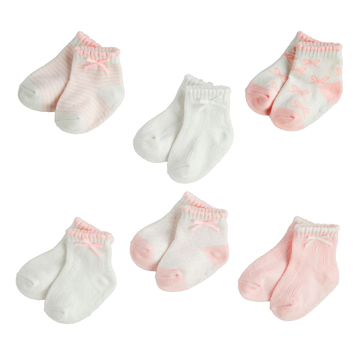 Pink and White Baby Socks