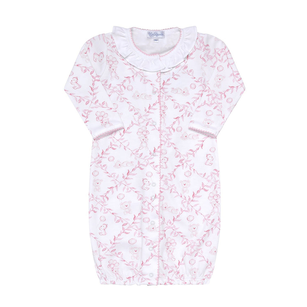 Baby Girl's Pink Bears Trellis Converter Gown