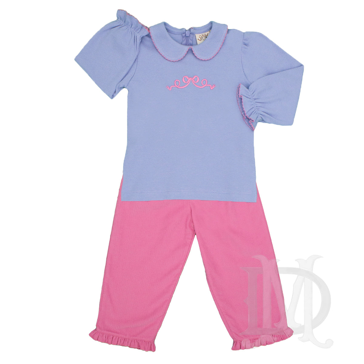 Toddler Girl's Pink Bow Pants Set