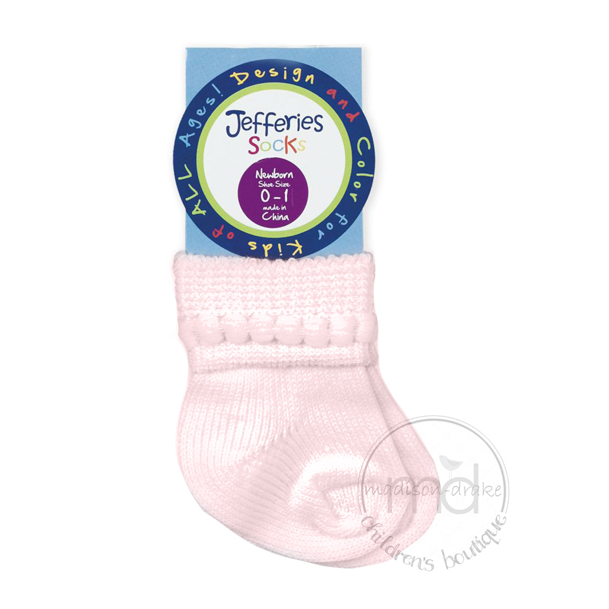 Jefferies Socks Baby Girl's Pink Newborn Socks 2 Pack