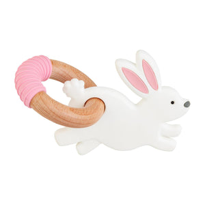 Bunny Rabbit Silicone Teether Pink Bunny Teething Toy