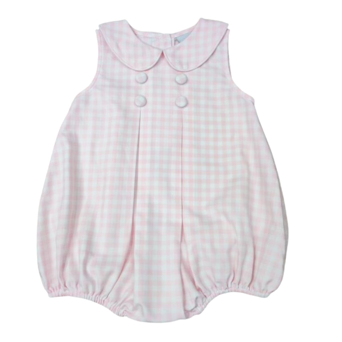 Girl's Pink Gingham Sleeveless Bubble 