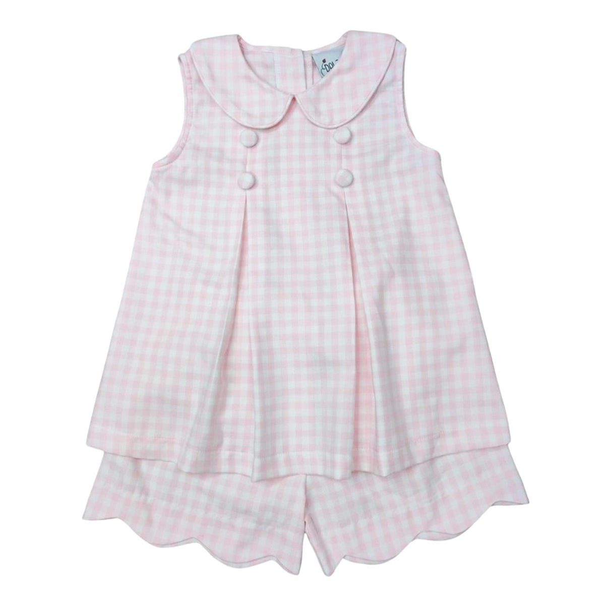 Girl's Pink Gingham Short Set