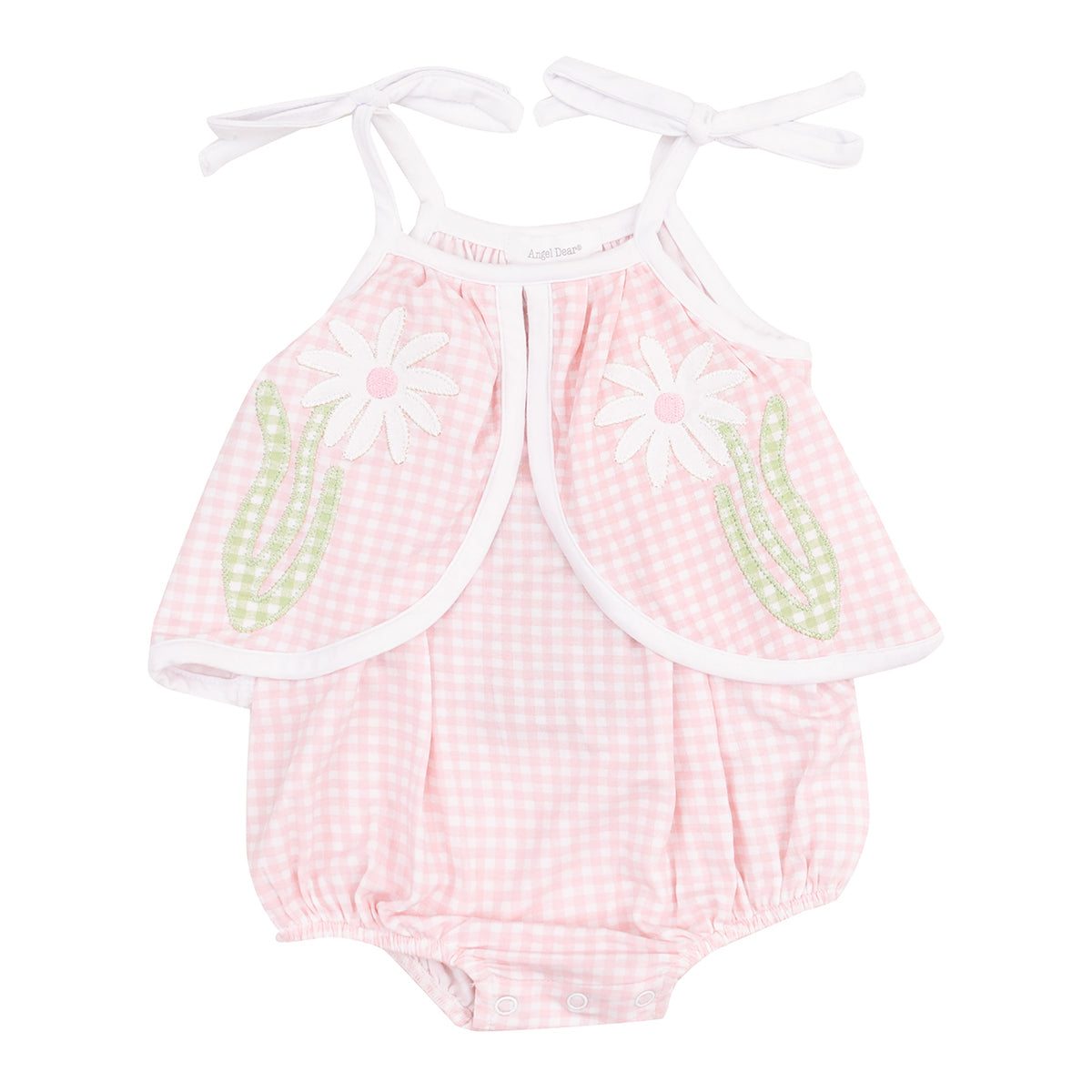 Baby Girl's Pink Gingham Daisy Sunsuit