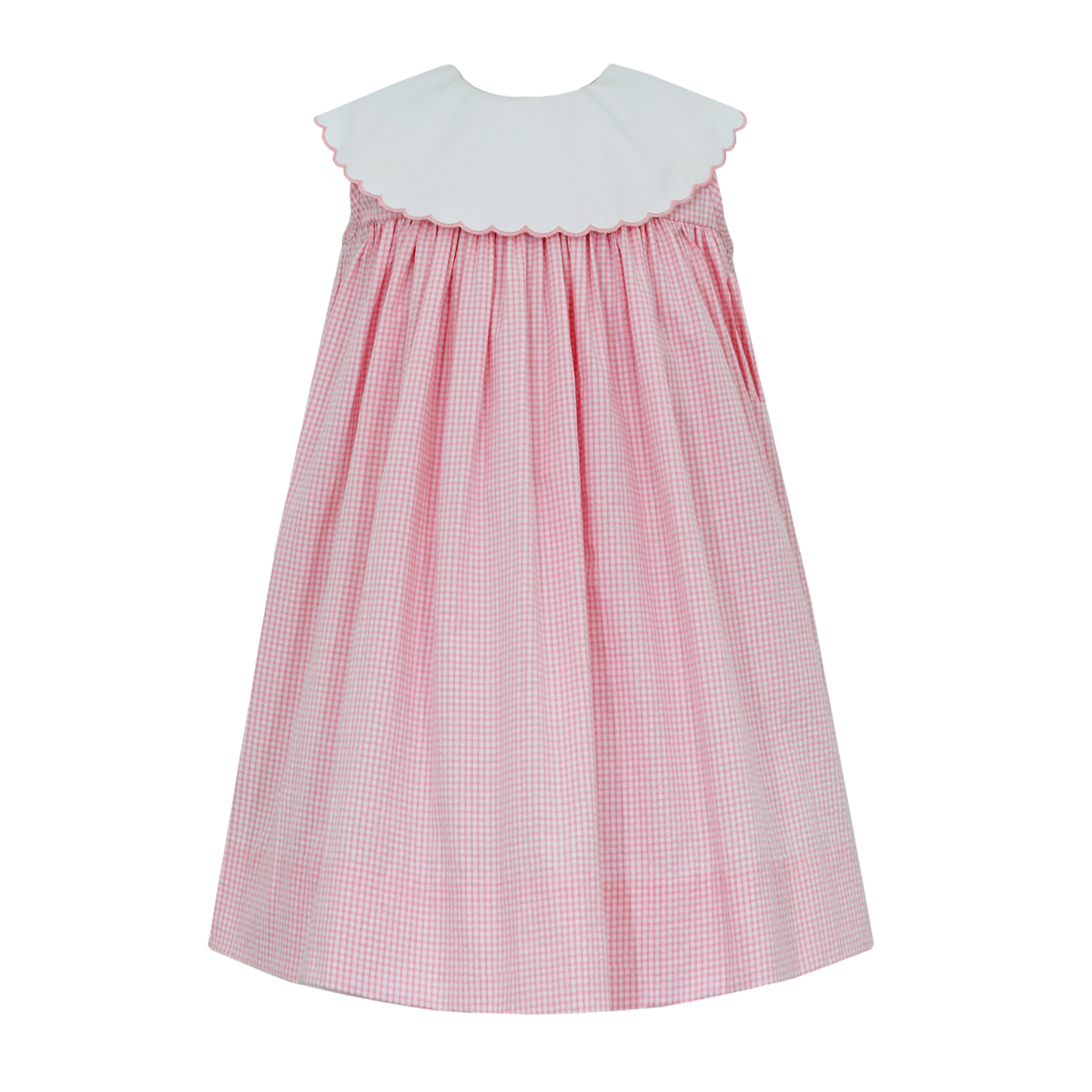 Little Girl's Pink Gingham Seersucker Float Dress by Claire & Charlie