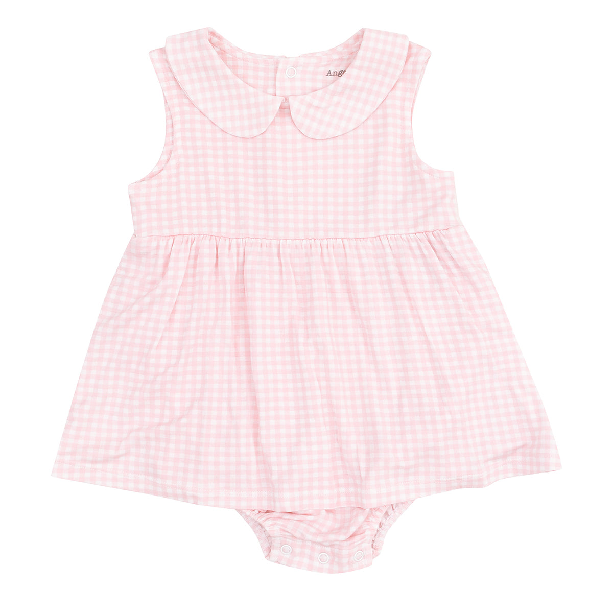 Girl's Pink Gingham Skirted Bubble