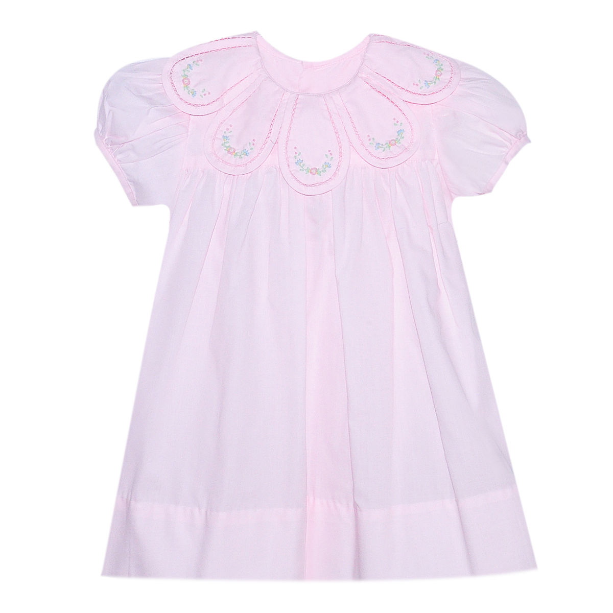 Girl's Embroidered Pink Petal Dress