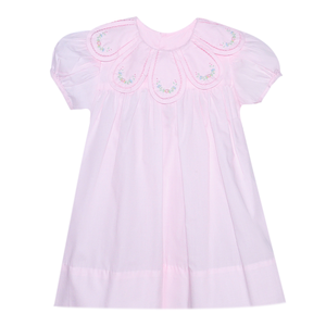 Girl's Embroidered Pink Petal Dress