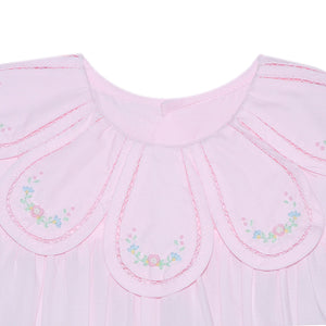 Girl's Embroidered Pink Petal Dress