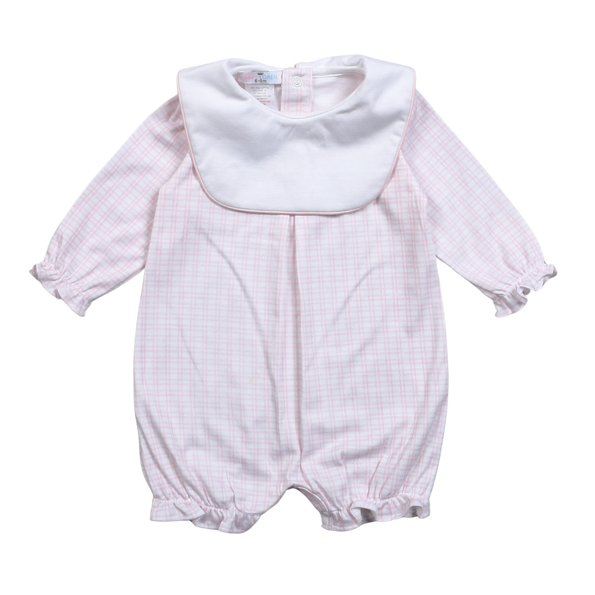 Pima Cotton Pink Plaid Collared Bubble