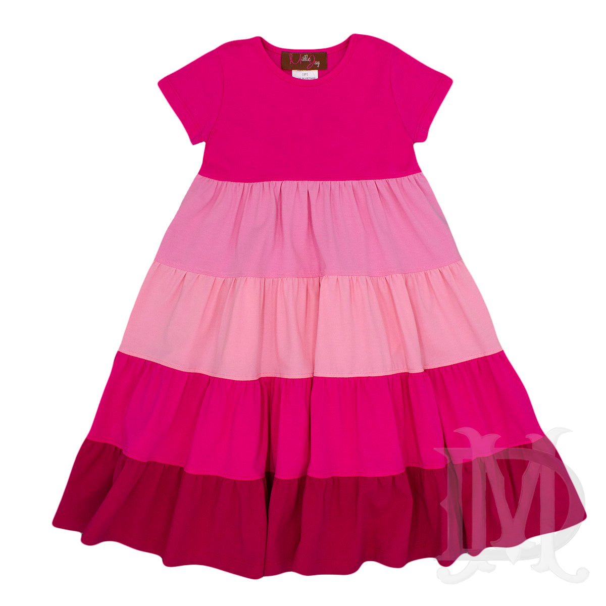 Little Girl's Pink Colorblock Maxi Dress