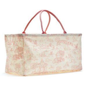 Pink Animal Toile Storage Tote Bag