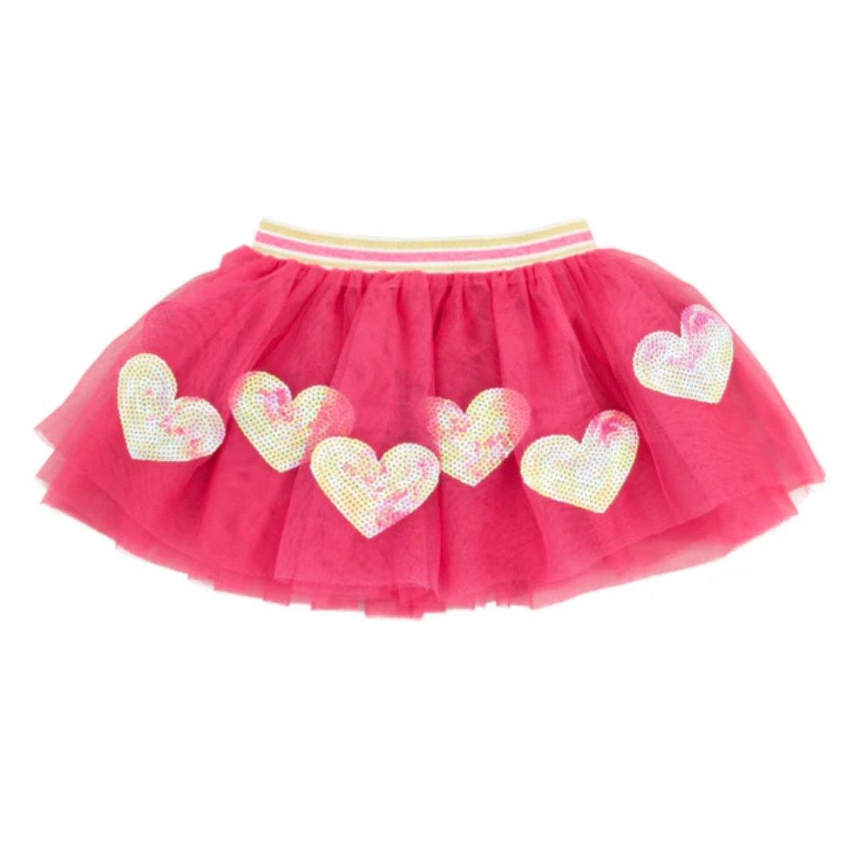 Little Girl Pink Heart Sequined Tutu