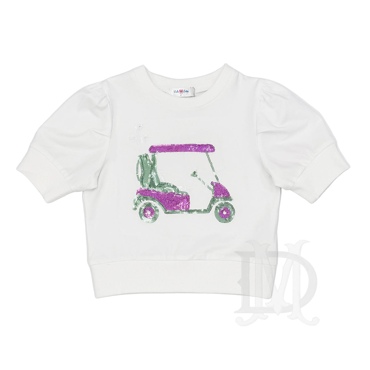 Sequin Golf Cart Short Sleeve Top