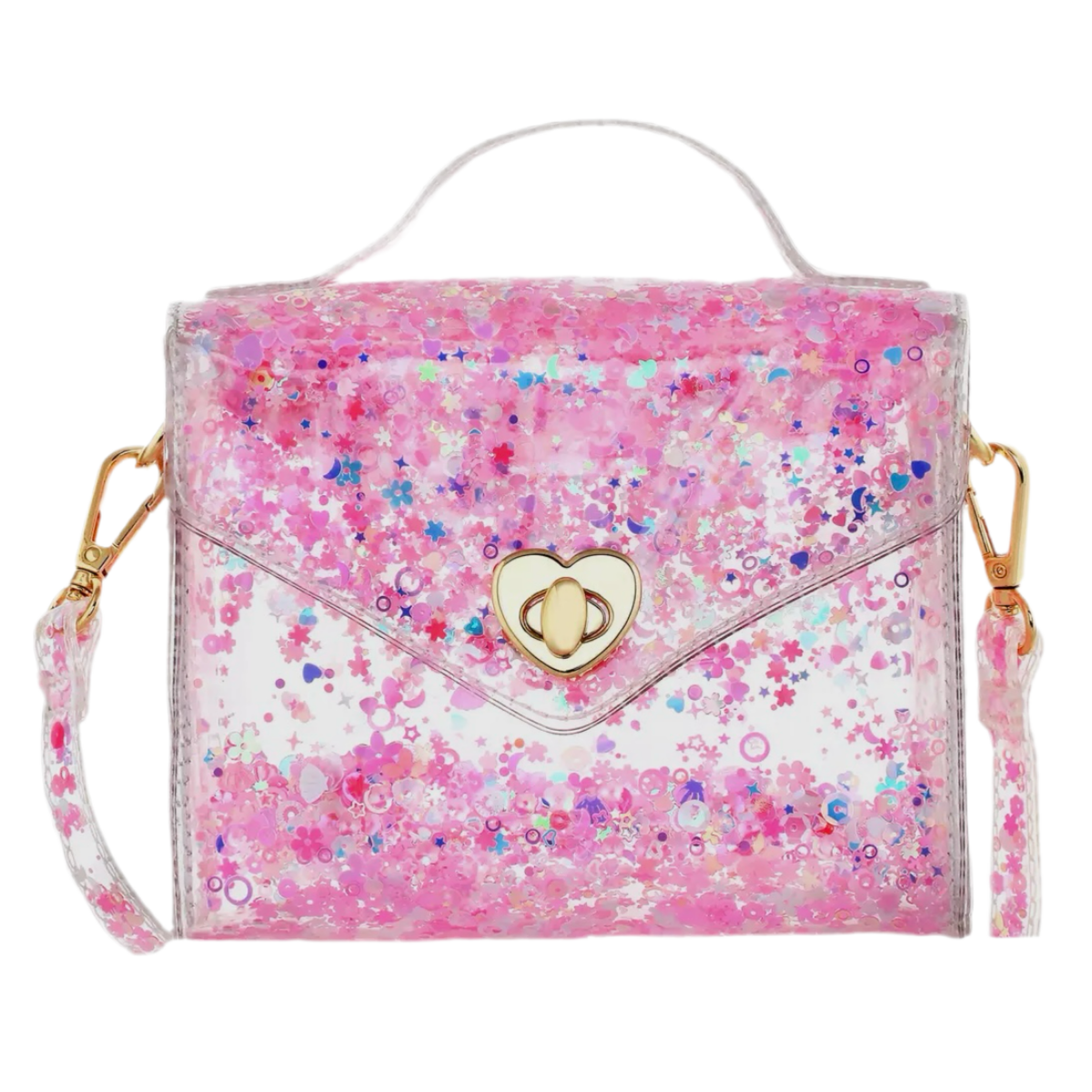 Pink Sparkle Gussie Glitter Bag Little Girl's Clear Purse