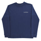 Navy blue long-sleeve shirt with a small paw print J Bailey logo
