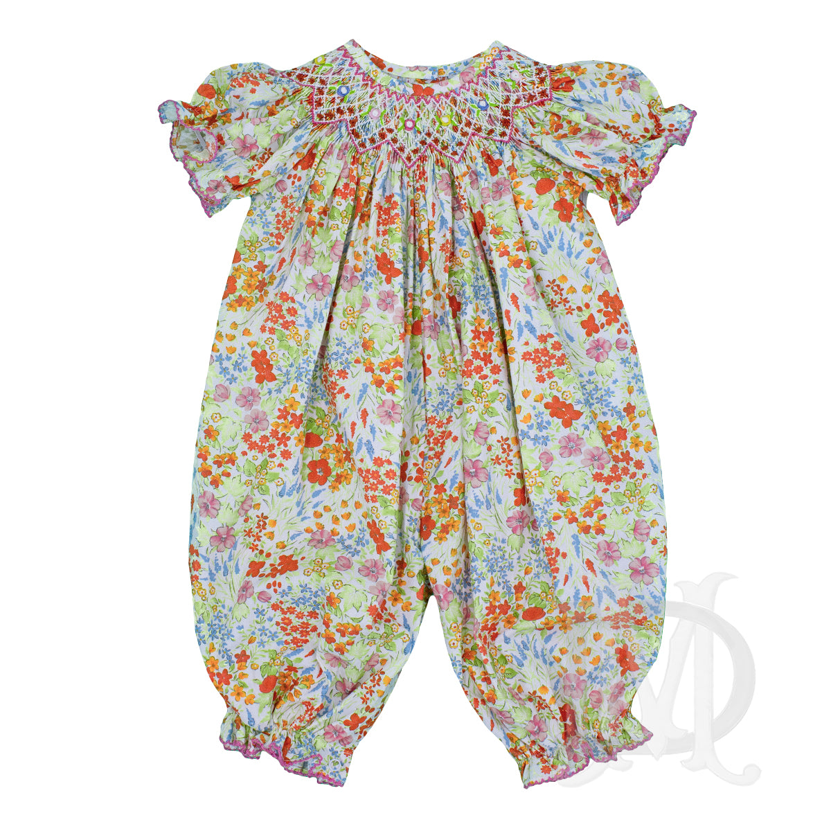 Poppy Floral Smocked Bubble