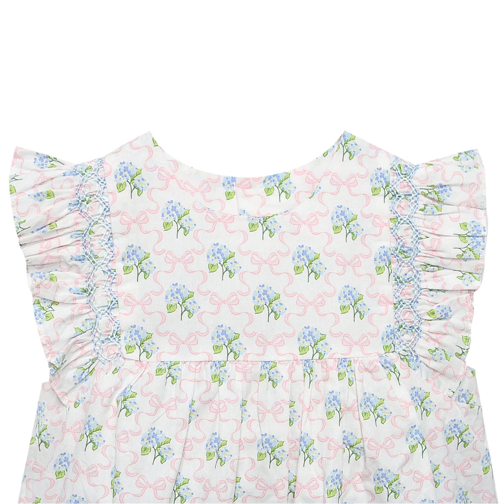 Baby girl bow print flutter sleeve top 