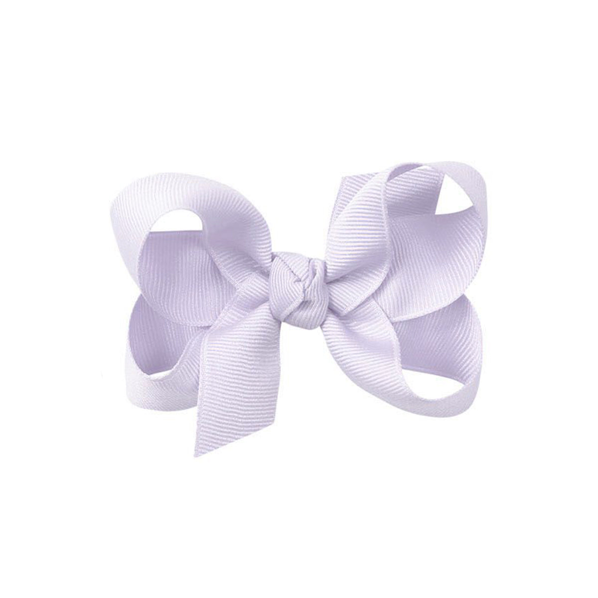 Pale orchid grosgrain classic hair bow with double knot center.