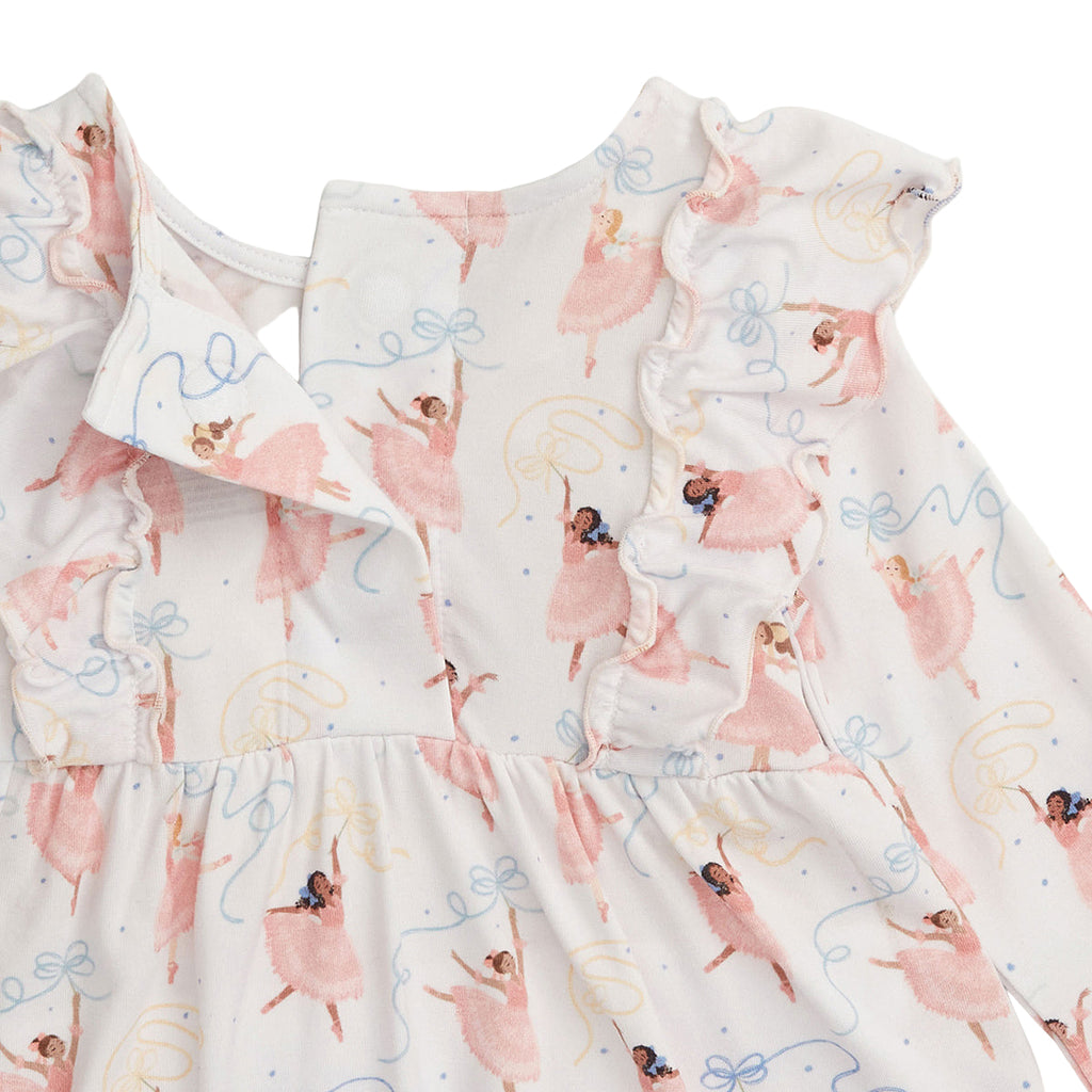 Ballerina print ruffled dress and legging set