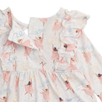 Ballerina print ruffled dress and legging set