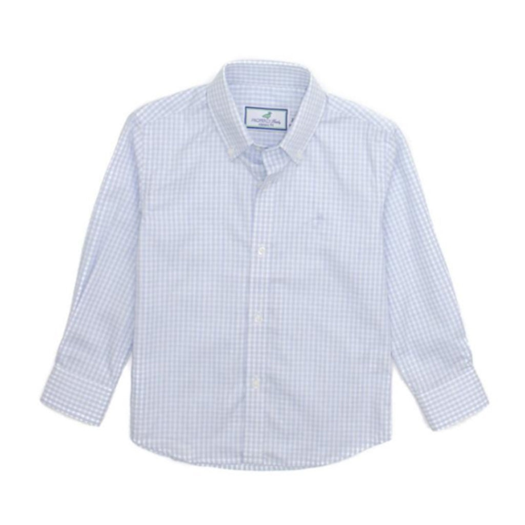 Properly Tied Toddler Boy's Cloud Check Button Down Dress Shirt