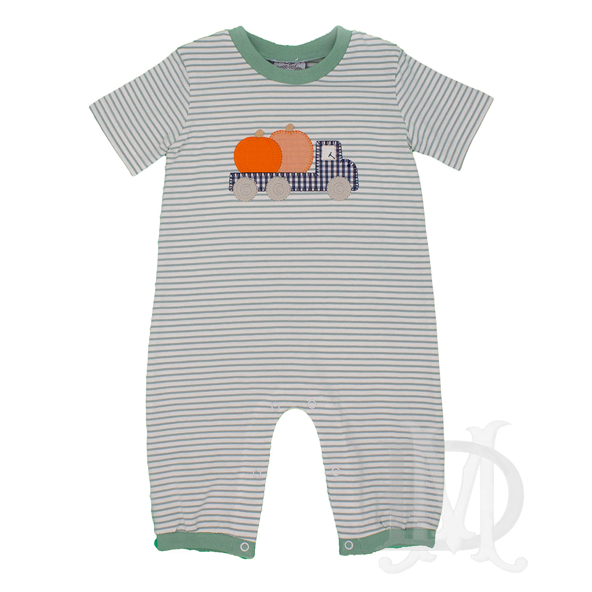 Baby Boy's Pumpkin Truck Romper