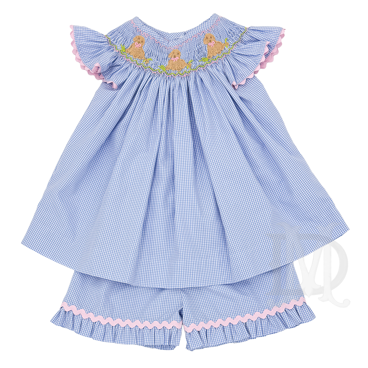 Sweet Dogs Smocked Short Set