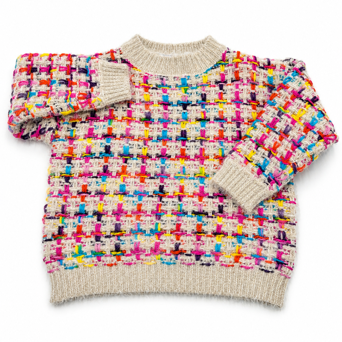 Kids Rainbow Colored Knit Sweater