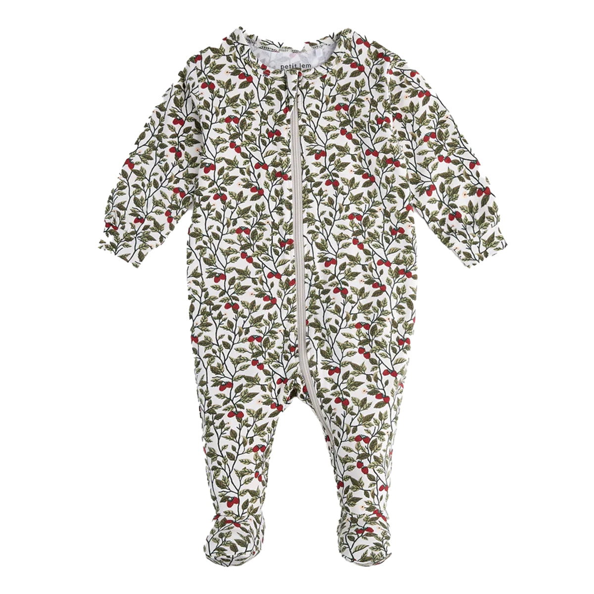 Girl's Raspberry Bush Zip Front Footie Sleeper