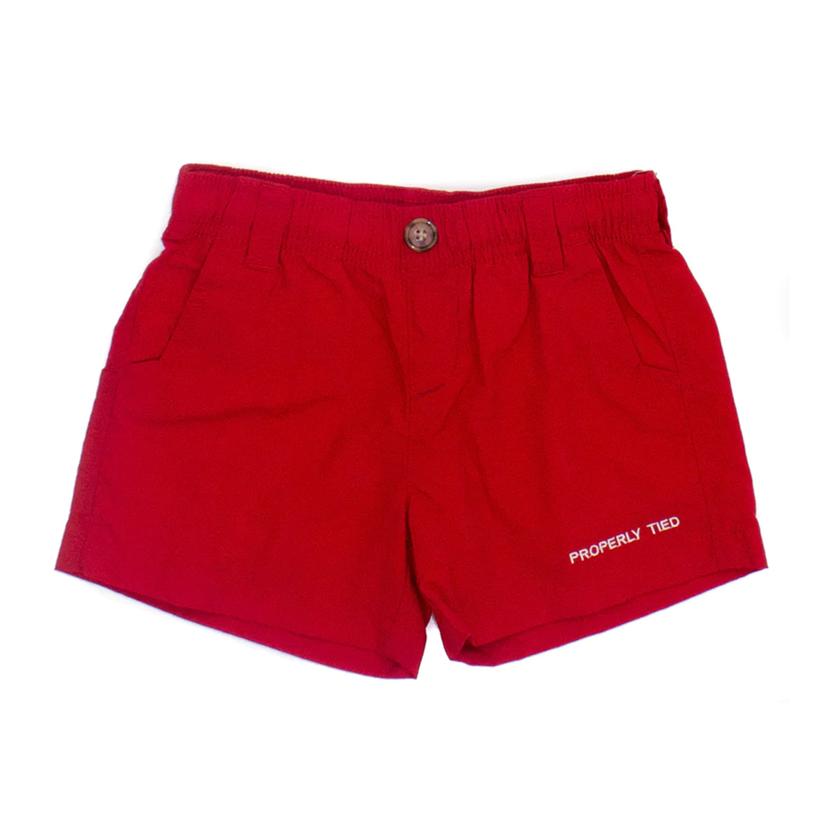 Properly Tied Toddler Boy's Red Mallard Shorts