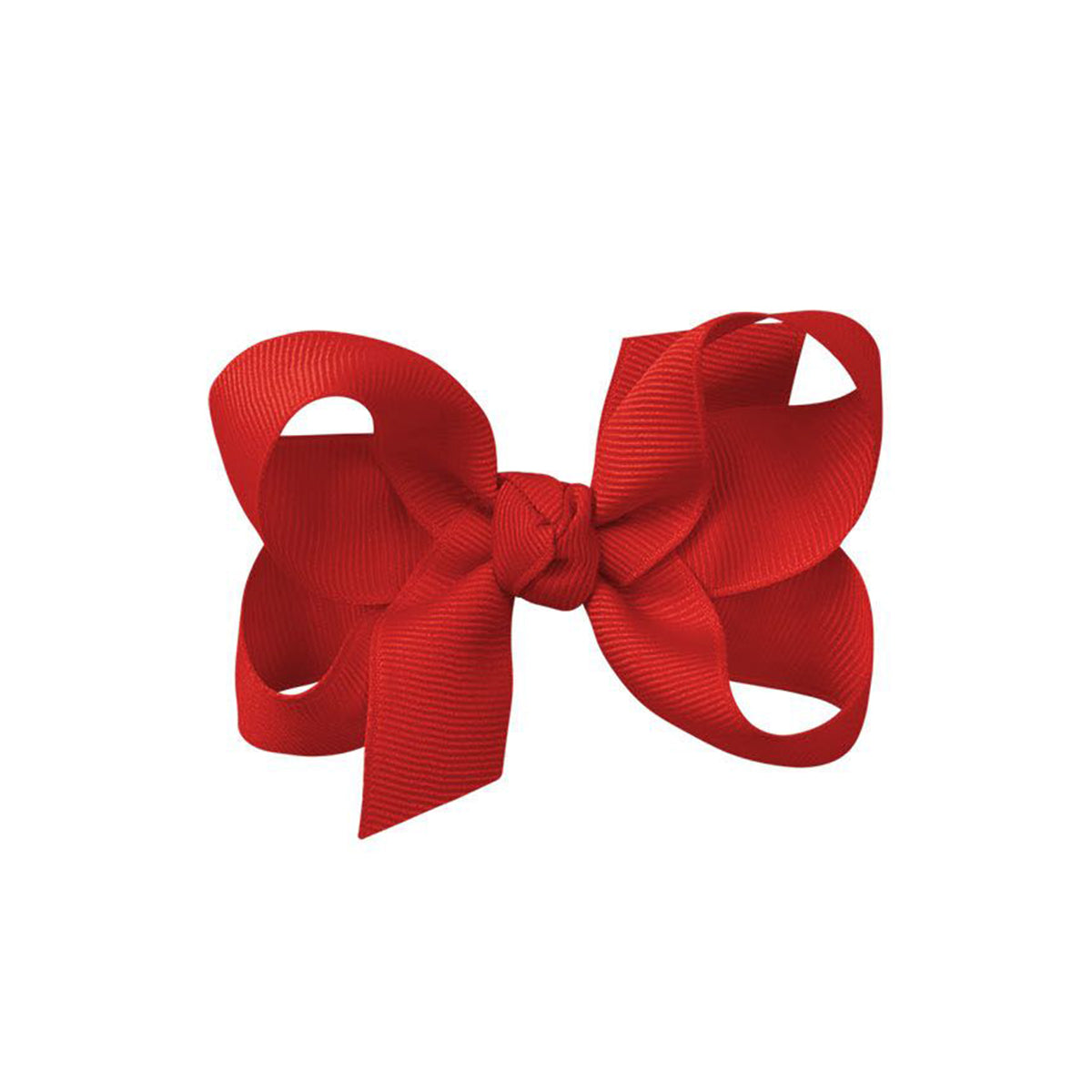 Red grosgrain classic hair bow with double knot center.