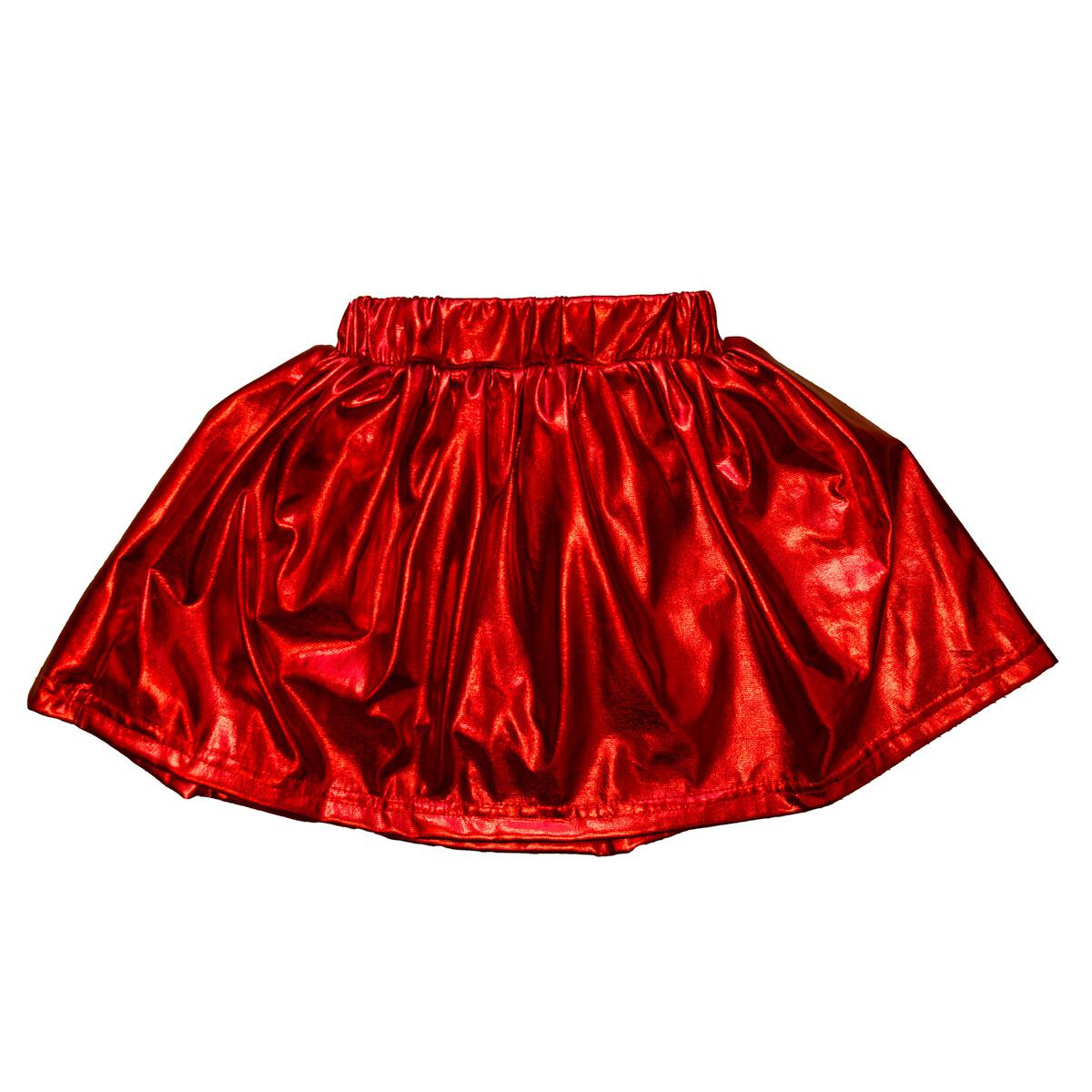 Girl's Red Metallic Sparkle Shimmer Skort Skirt