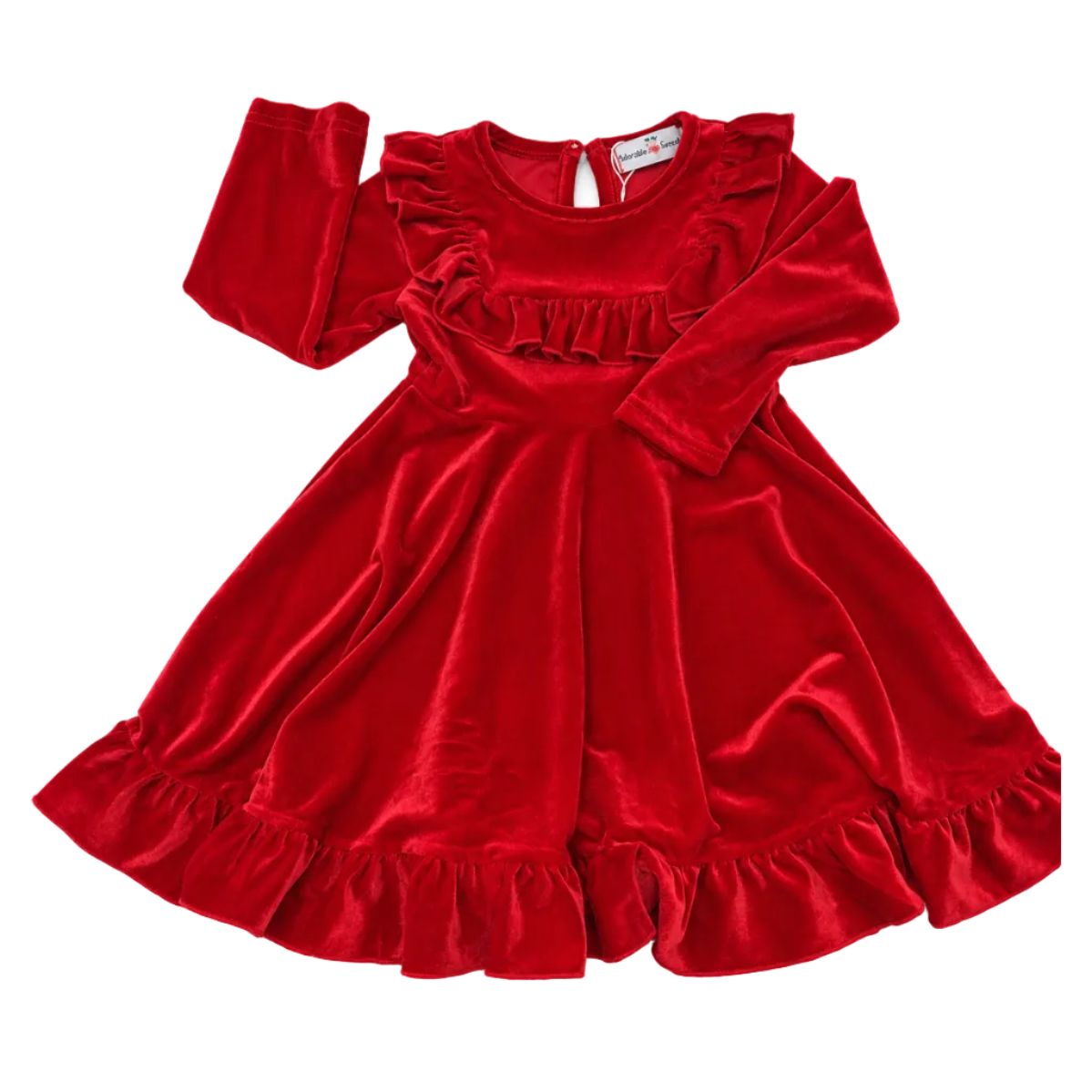 Girls Red Velvet Christmas Dress
