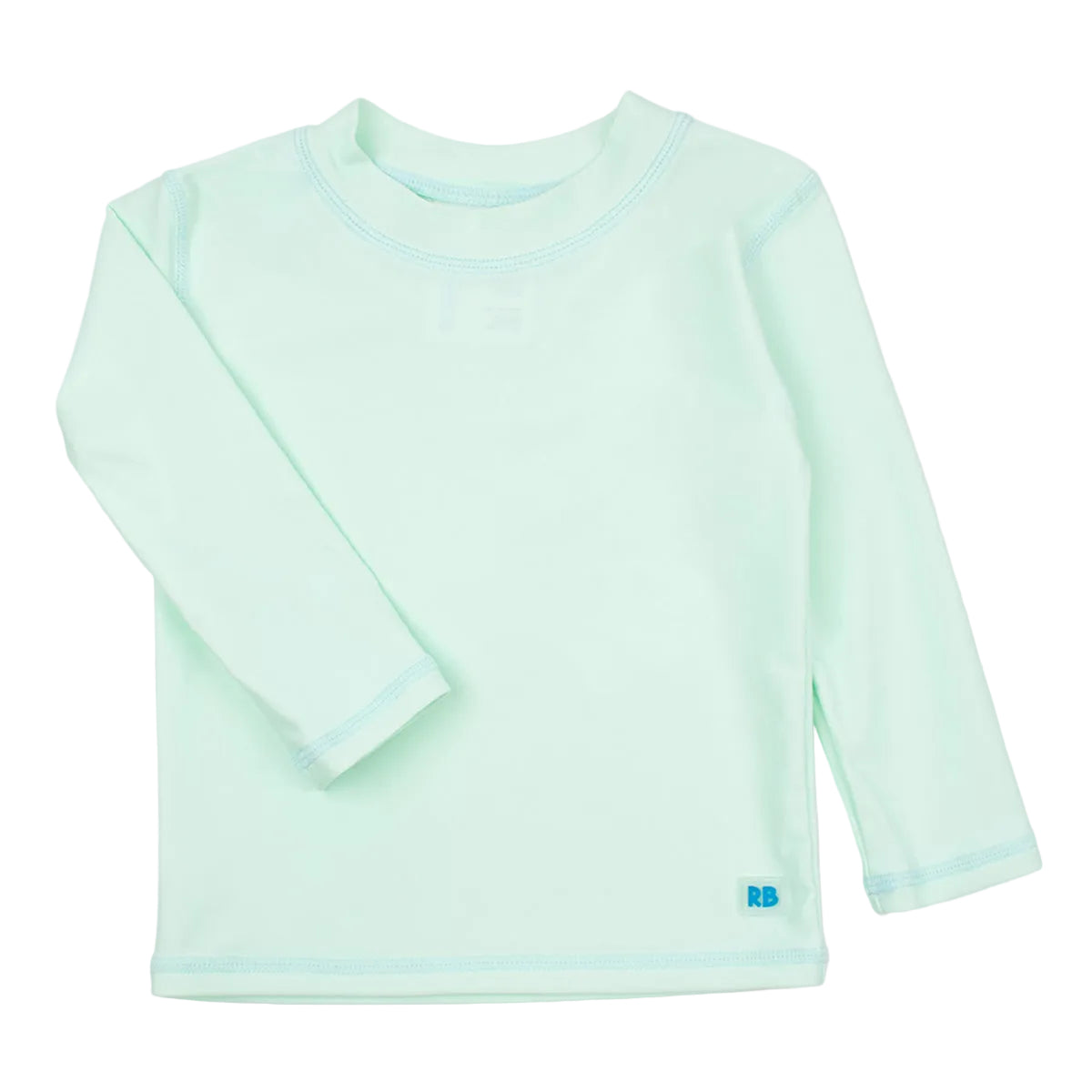 Mint green long-sleeve rashguard top and RuggedButts logo