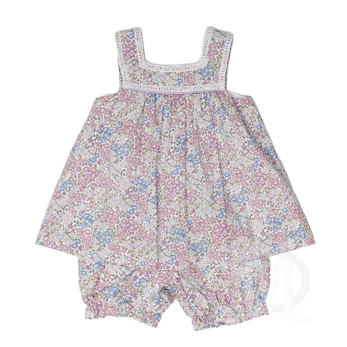 Girl's Lilac Floral Ryleigh Bloomer Set by The Oaks Apparel