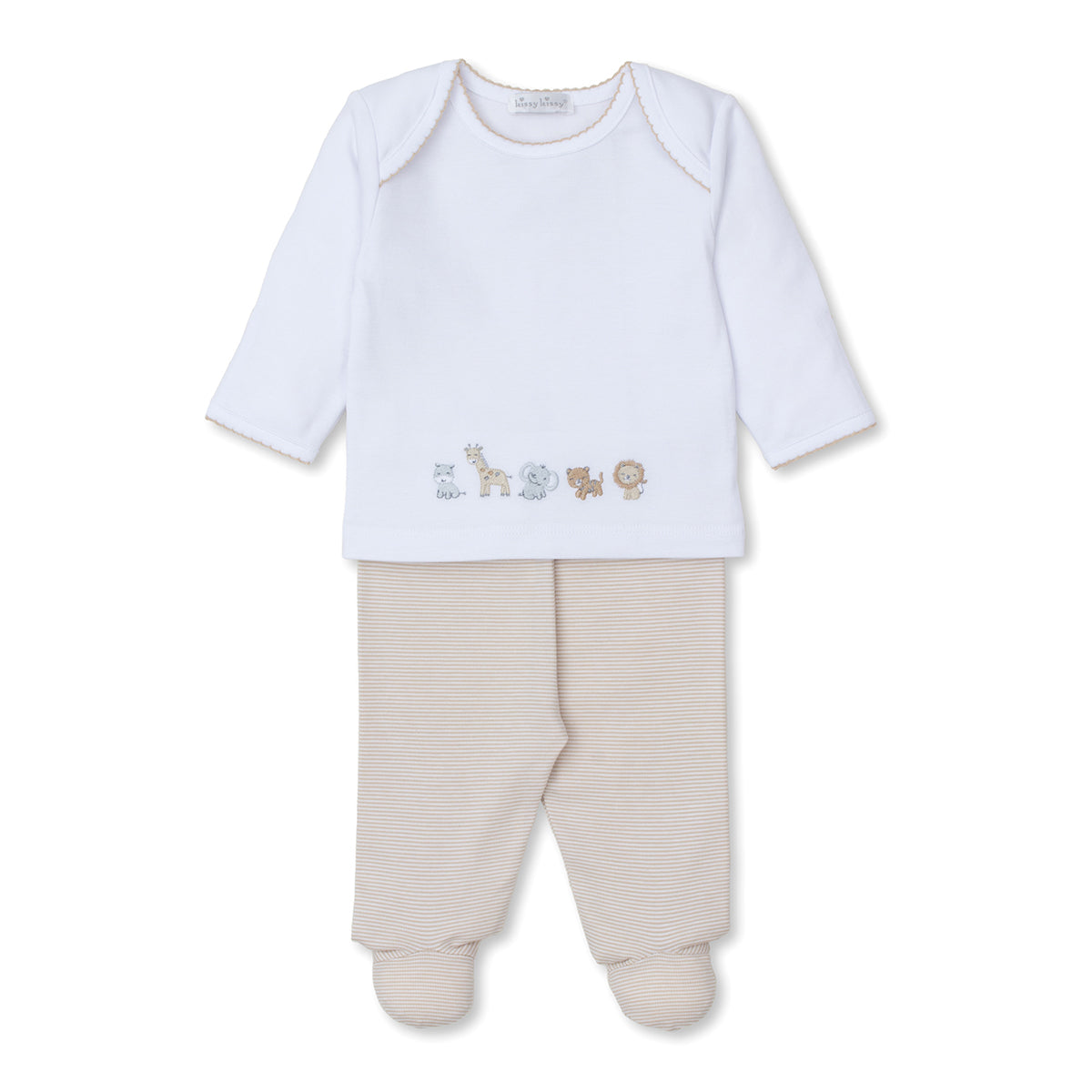 Embroidered Safari Squad Footed Pant Set