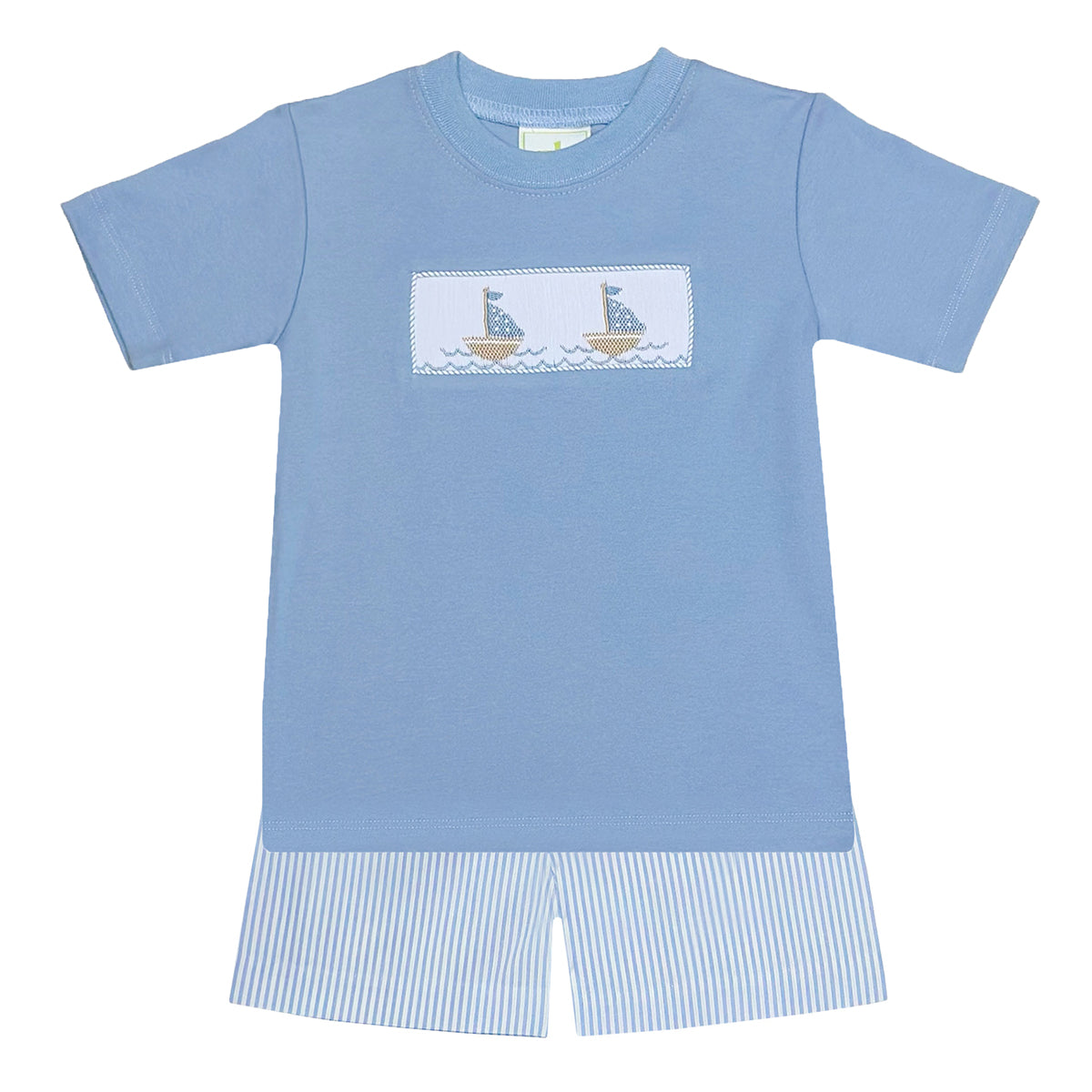 Smocked Sailboat Boy's Shorts Set