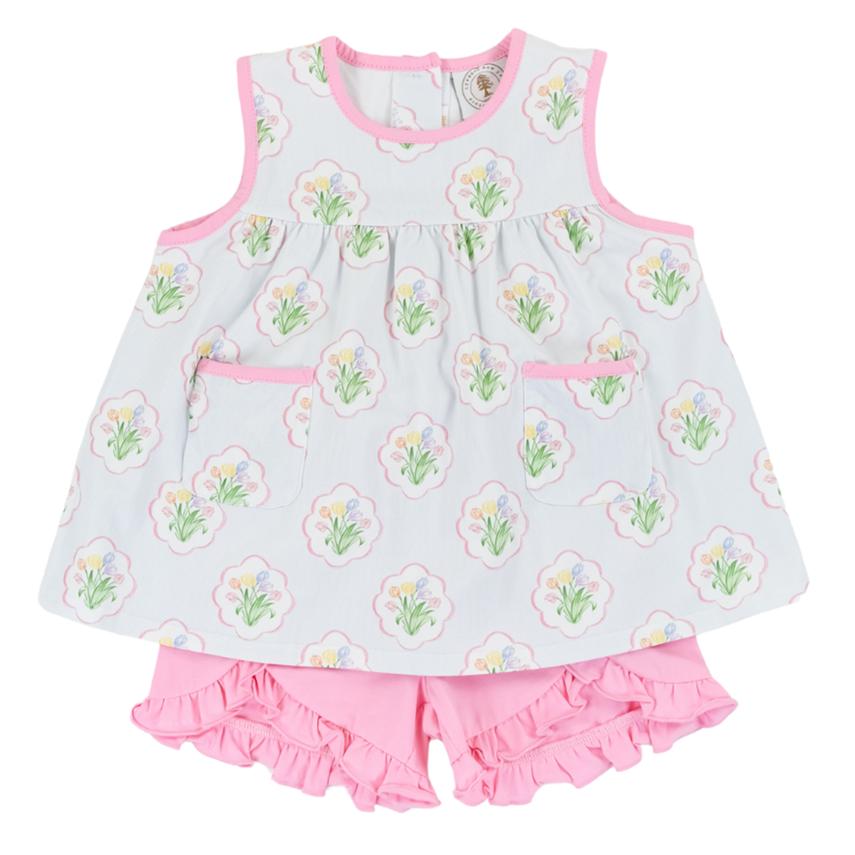 Girl's Tulip Print Santa Rosa Shorts Set