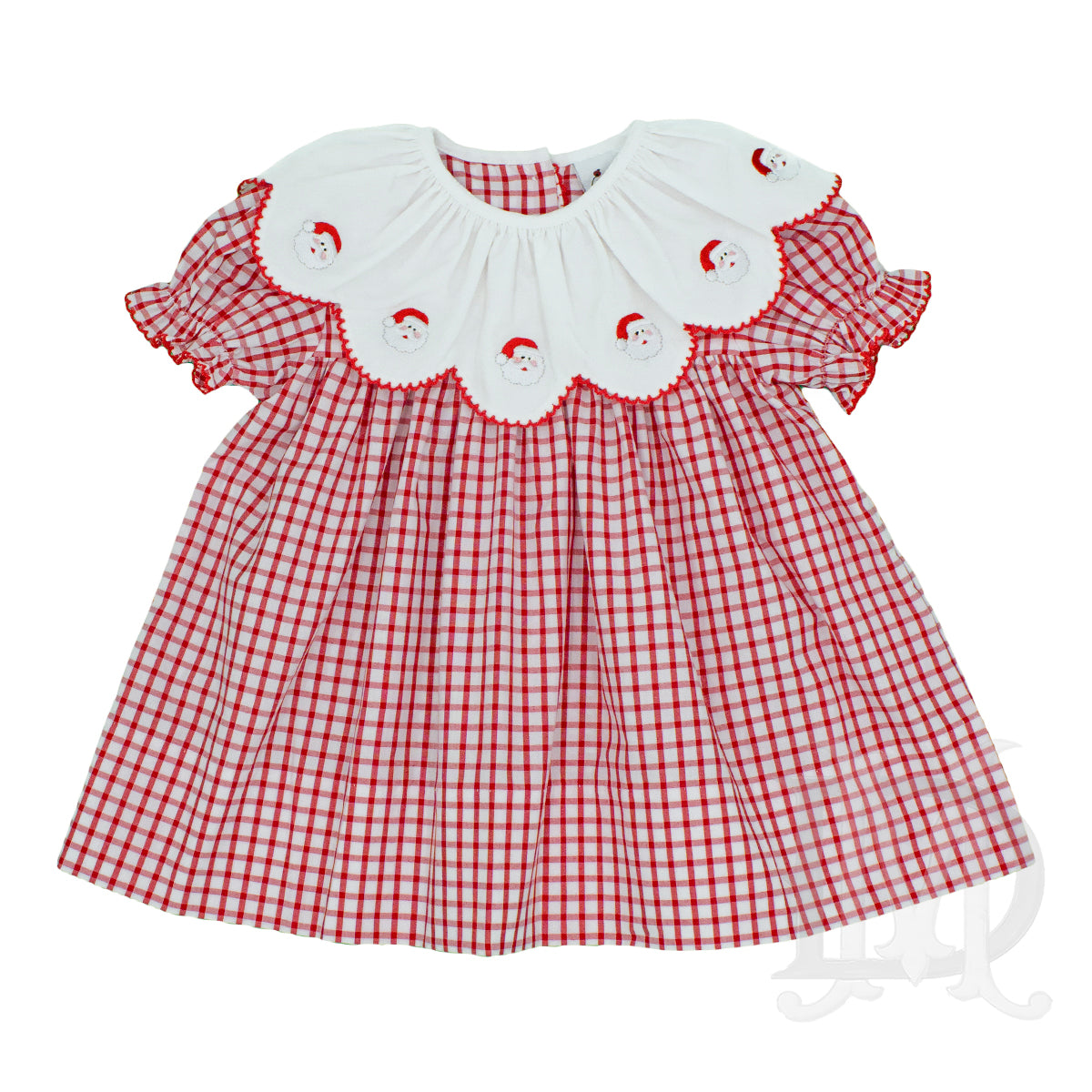 Girl's St. Nick Scalloped Collar Dress 