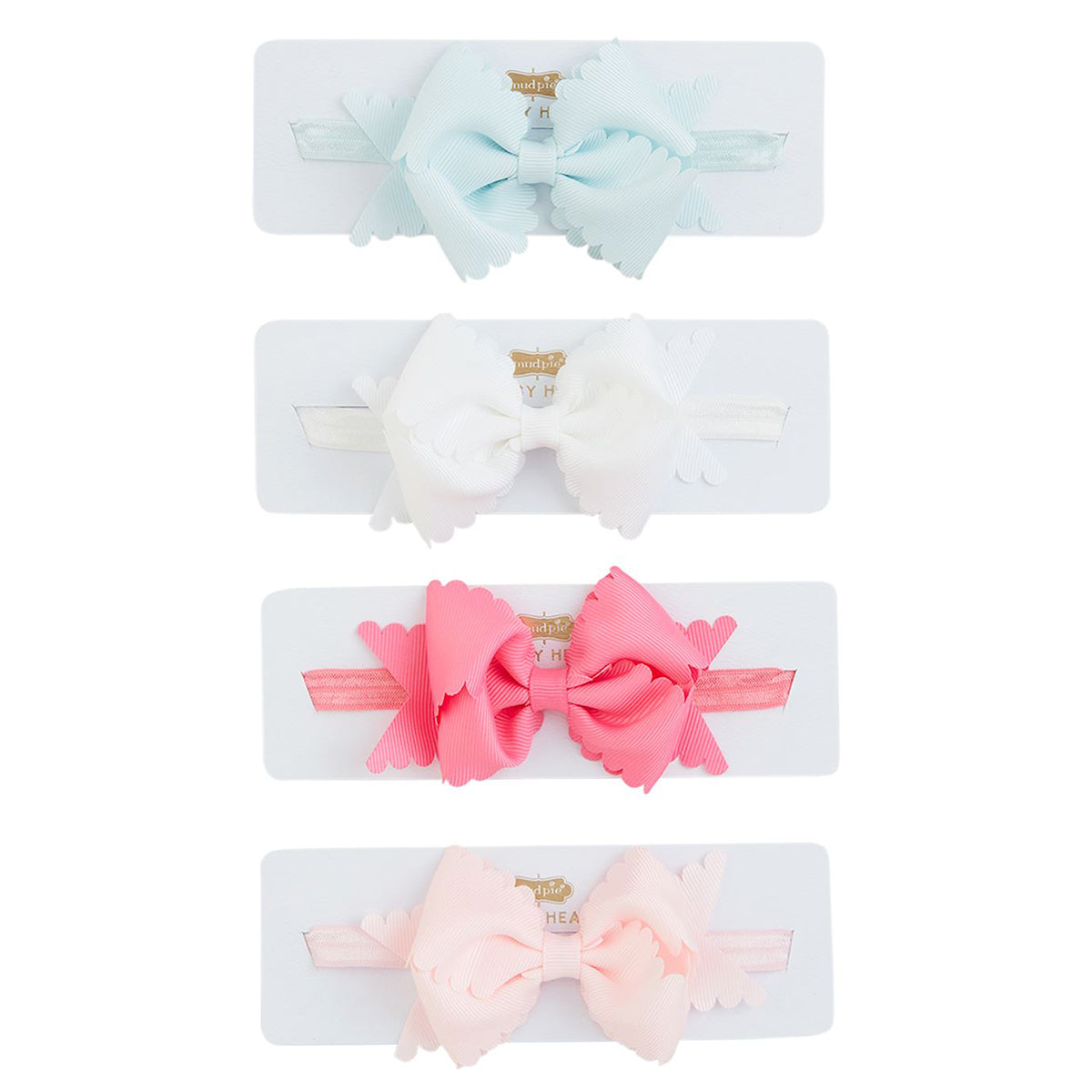 Scalloped Grosgrain Hair Bow Headbands