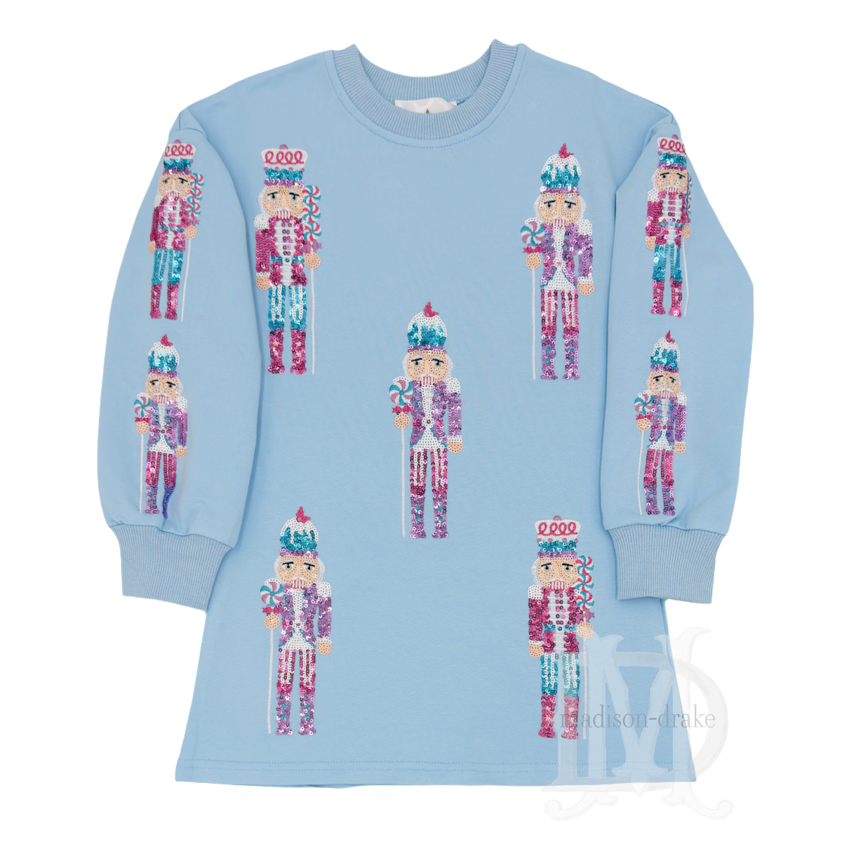Sequin Nutcracker Long-sleeve Knit Dress