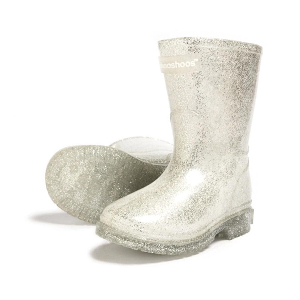 ShooShoos Silver Glitz Glitter Rain Boots
