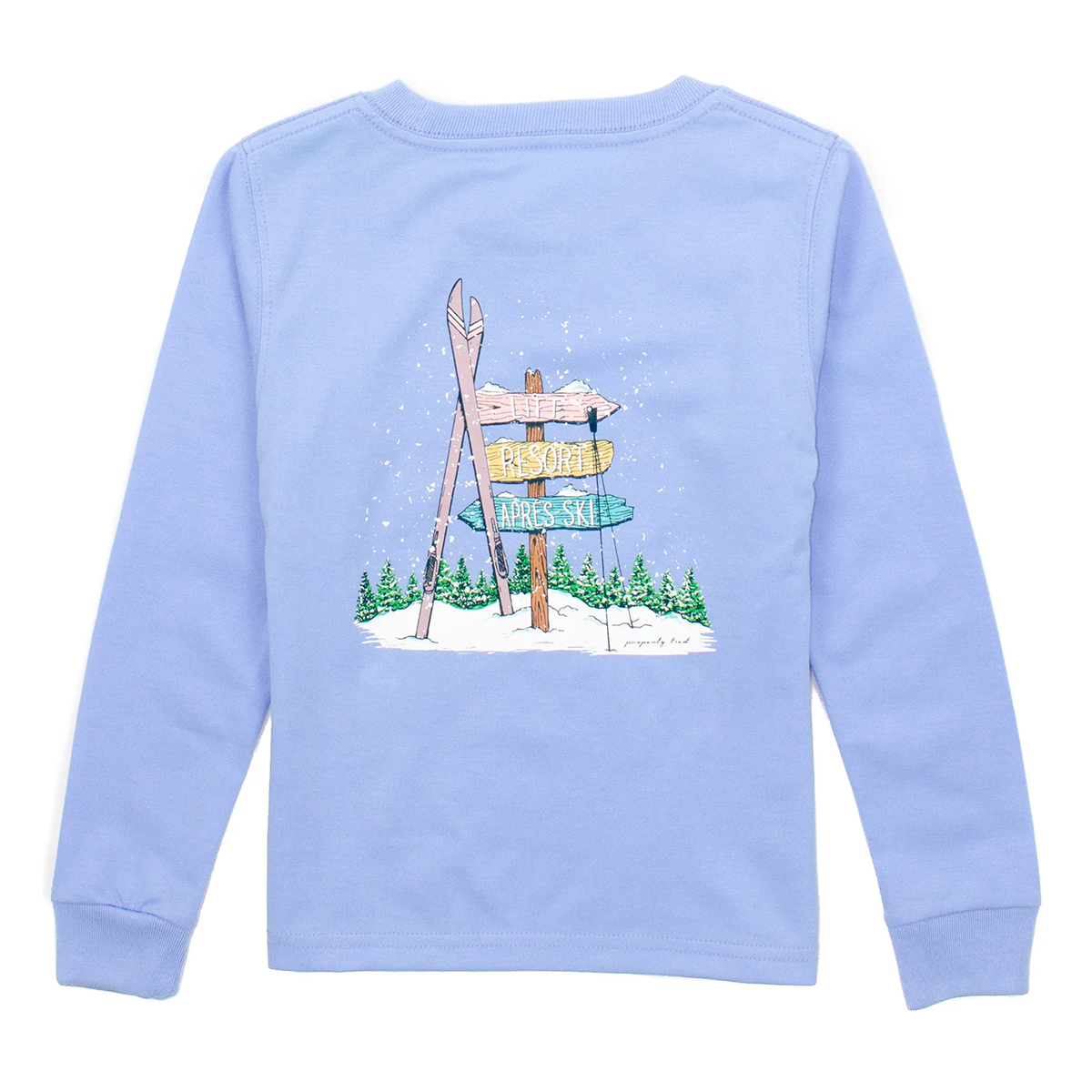 Girl's Ski Directions Light Blue Logo T-Shirt