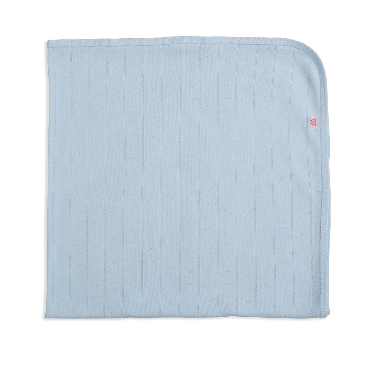 Magnetic Me Love Lines Sky Blue Pointelle Organic Cotton Baby Blanket