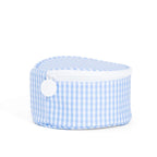 Blue and white gingham round travel or diaper bag storage organizer